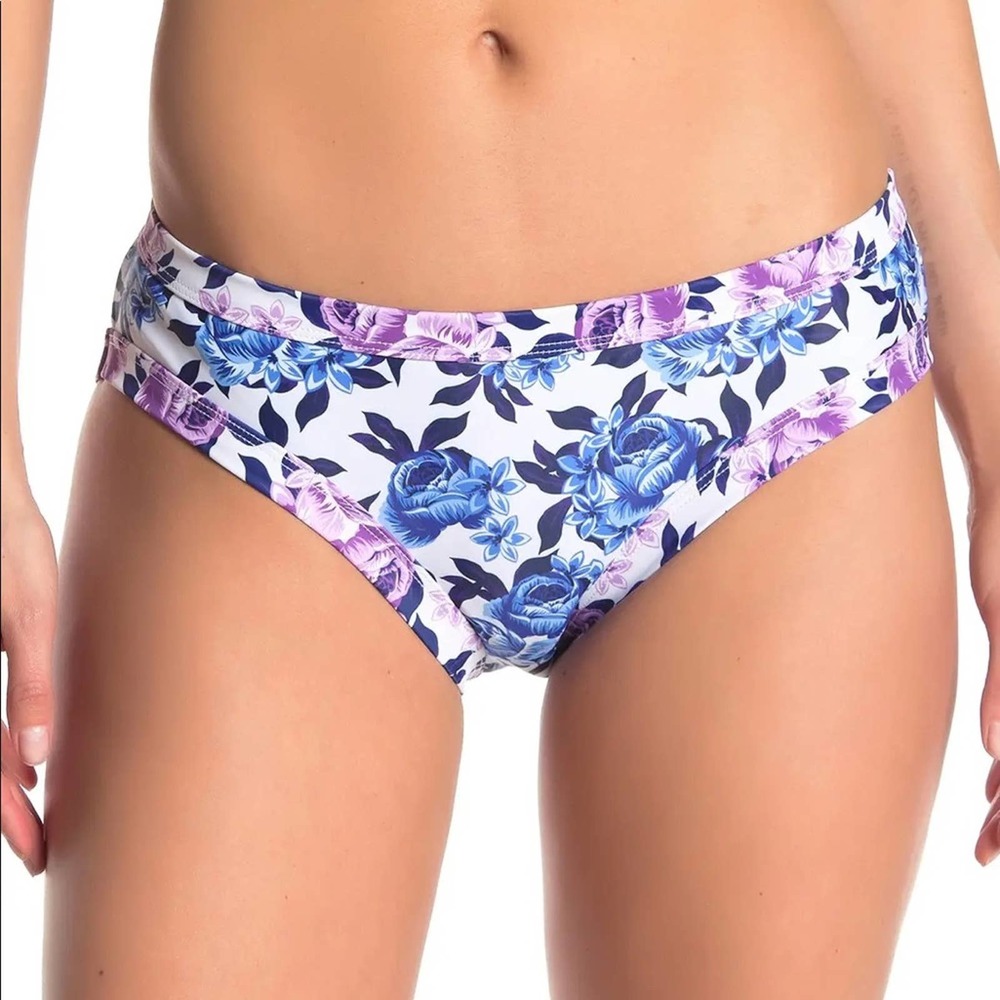 Nicole Miller Floral Hipster Bikini Bottoms SZ Medium NWOT